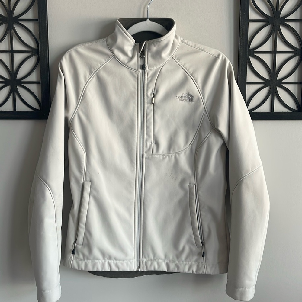 North Face Apex Bionic Off White Softshell Full Zip Jacket. Size M